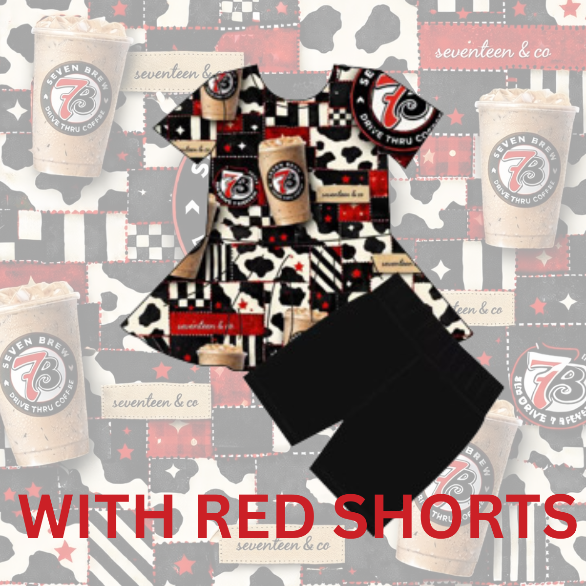 7 Brew (Peplum W/ Red Shorts)